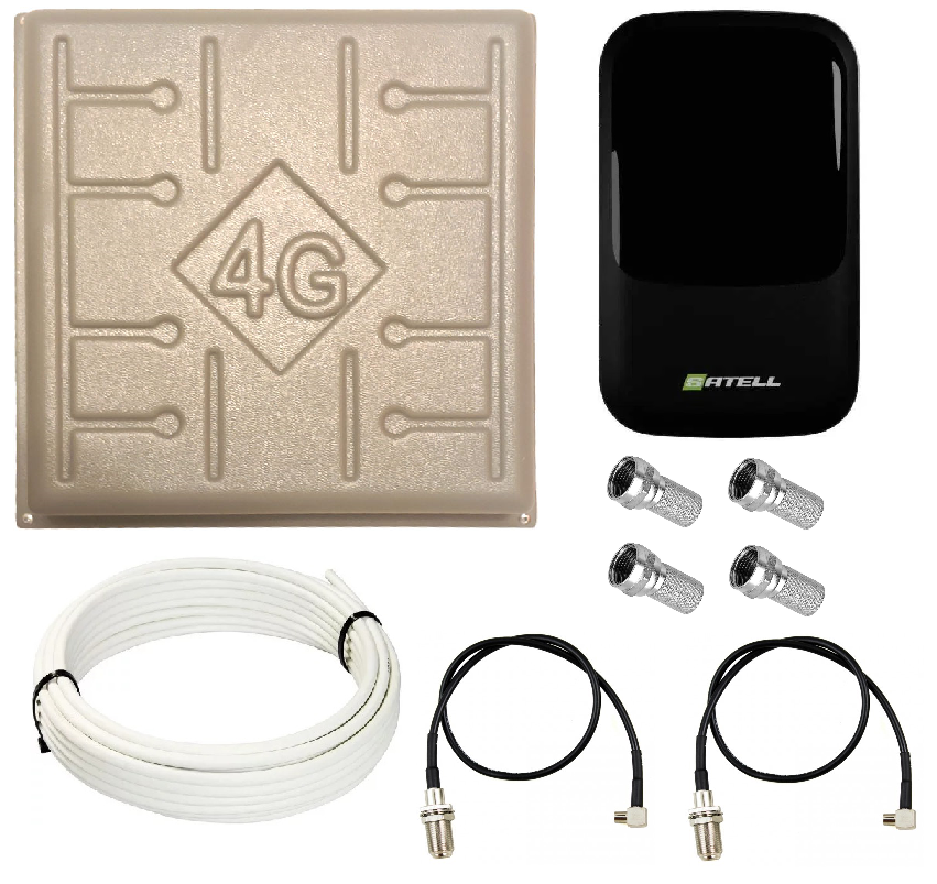 Комплект WiFi роутер 3G 4G LTE модем SATELL F3000 з панельною антеною RNet КВАДРАТ 4G 17 дБі, фото 1