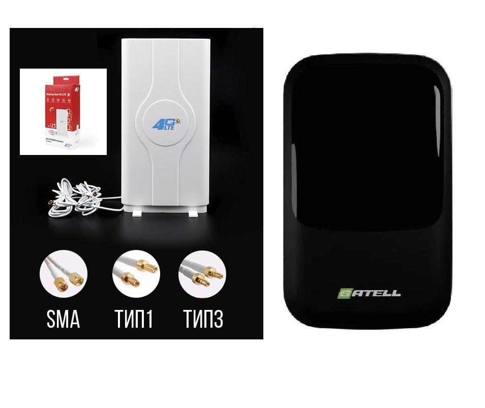 Комплект WiFi роутер 3G 4G LTE модем SATELL F3000 с панельной антенной MIMO 9 дБи - фото 1 - id-p2028845321