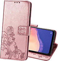 Чохол Clover для Samsung Galaxy S10 / G973 книжка шкіра PU з візитницею рожеве золото