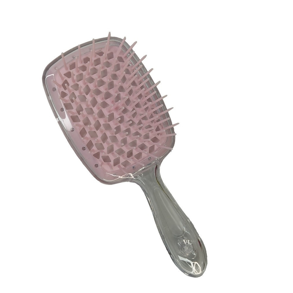 Гребінець HollowComb SUPERBRUSH PLUS, Прозорий - Пудровий