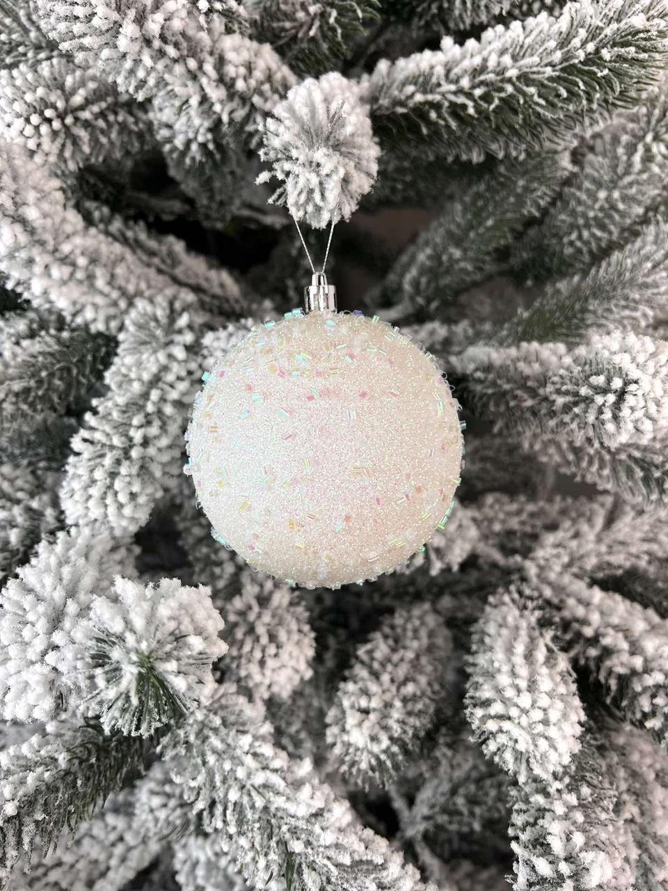 Новорічні кульки Бісеринка 8см в наявності різні розміри і кольори