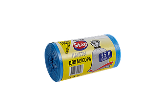 Пакет для сміття SUPER STAR 35 л 76шт 50х60 синій