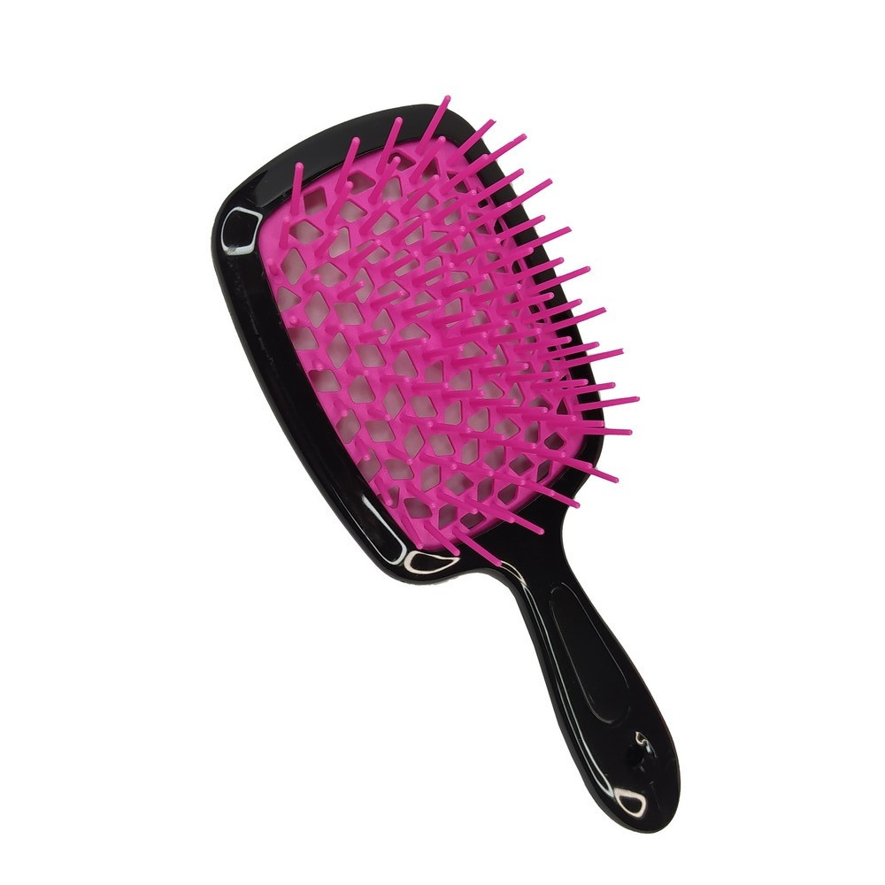 Гребінець HollowComb SUPERBRUSH PLUS, Чорний - Рожевий