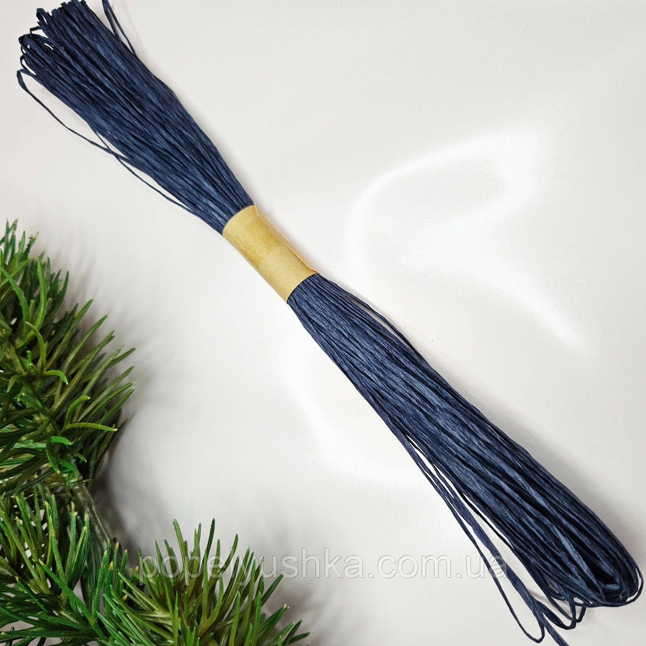 Папера кручена рафія темно-синя, 2 мм, фото 1