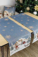Новорічна доріжка на стіл 40x140 см., гобелен з люрексом