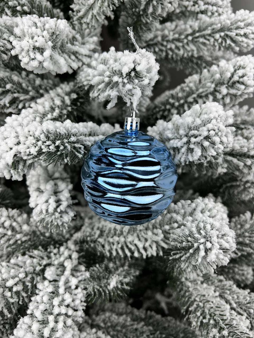 Красиві новорічні кульки Хвиля гальванічні 8см різні кольори