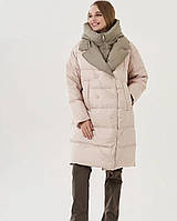 Женская зимняя куртка-пуховик Clasna светло-бежевая