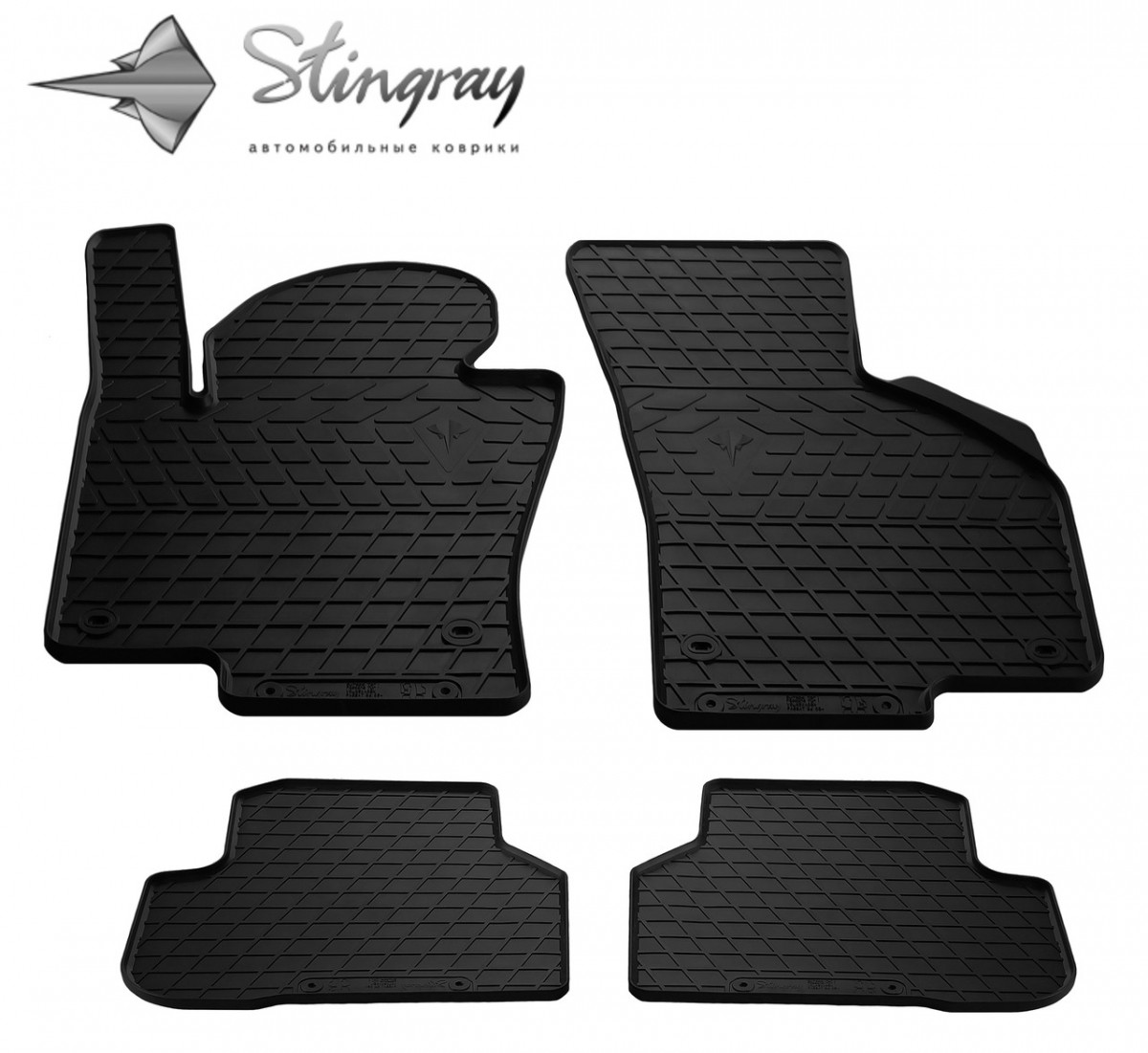 Гумові Килимки в авто (4 шт) на Volkswagen Passat B6 (2005-2010) Фольксваген