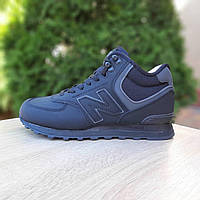 Мужские кроссовки New Balance 574 (черные) зимние спортивные стильные кроссы 3854 Нью Беленс