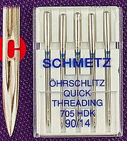 Иглы легковдеваемые № 90/14 Schmetz для бытовых швейных машин (5 шт)