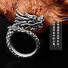 Готична чоловіча каблучка дракон з сріблястими вусами Добро і Зло регульована AurumLux126, фото 3