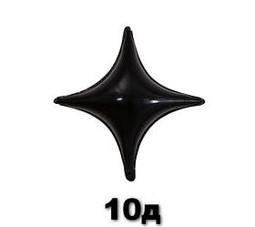 Фольгована фігура чотирикутна зірочка чорна 10 д