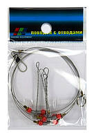 Повідець для риболовлі, EOS, 4 відводи 4см, червоні бусинки