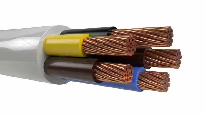 Провід мідний, кабель багатожильний ПВС 5х4 Каблекс (кратно 5м), фото 1