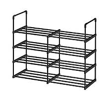 Модульна поличка для взуття, чорний органайзер на 4 полички для прихожої 85x72x28 см Чорна