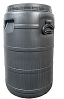 Бочка пластиковая 50 л техническая черная бидон широкая горловина емкость для воды