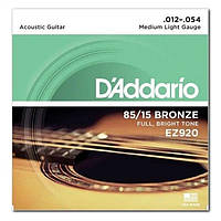 Струны для акустической гитары D'Addario 0.12-.054 + 3 медиатора в подарок