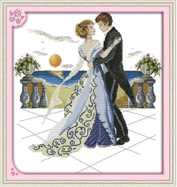 Набір для вишивання за нанесеною на канву схемою "Perfect partners ". AIDA 14CT printed , 47*50 см