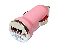 Автомобільна зарядка 1 USB/1A:Рожевий