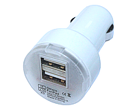 Зарядка автомобільна 2 USB/2.1A/1A:Білий