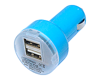 Зарядка автомобільна 2 USB/2.1A/1A:Блакитний