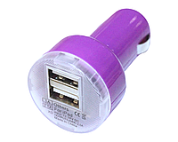 Зарядка автомобільна 2 USB/2.1A/1A:Фіолетовий