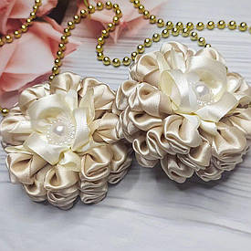 Дитячий бант на резинкі "Астра", бежевий