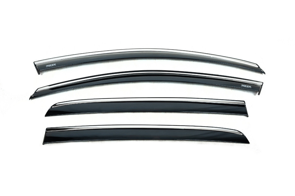 Вітровики (дефлектори вікон) з хромом (4 шт, Niken) для Volkswagen Golf 6