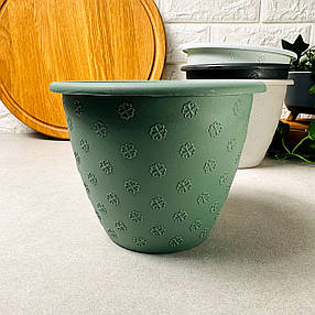 Середній вазон квітковий 18*14см 2л Зелений, Верона Алеана, фото 3