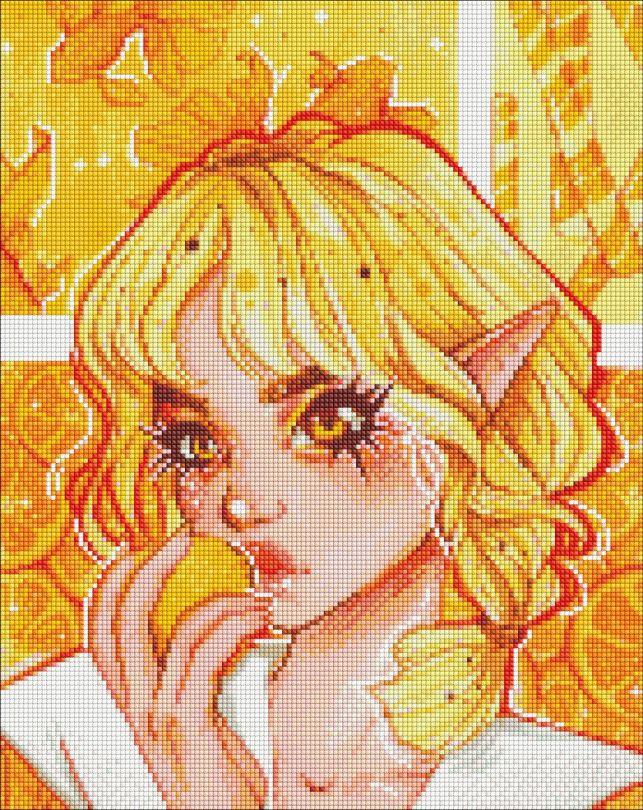 AMO7607 Набір діамантової мозаїки на підрамнику 40х50 см Апельсинове захоплення з голограмними стразами (АВ) ©nila_art_art