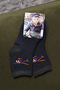 Шкарпетки дитячі махрові для хлопчика темно-синього кольору 167952P