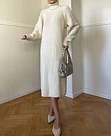 Женское теплое длинное платье из плотной двусторонней ангоры размер универсальный 42-46