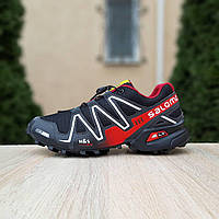 Чоловічі кросівки | Salomon Speedcross 3 | чорний з червоним | щільний текстиль | частково маломірні, :42
