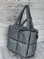 Женская стеганая дутая сумка в расцветках, дутик, сумка на молнии, стильная сумка, модная сумка серая