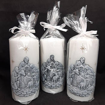 Свічка стовпчик Різдвяний декоративний 145*65 мм