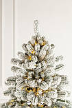 Ялинка лита "Ковалівська" ЗАСНІЖЕНА LED (золотий - білий) 2,50м, фото 4