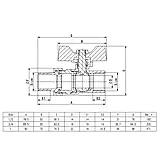 Кран кульовий з напівзгоном ITAL PN40 1", прямий, нікель, фото 4