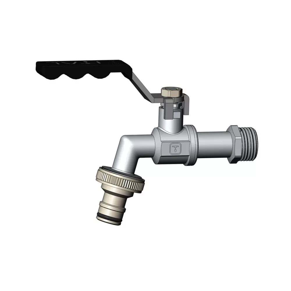 Водорозбірний кран зі штуцером ITAL PN40 1/2", нікель, фото 1