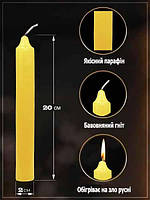 Свечи Столовые Парафиновые Декоративные Желтые 200/20 желтые 10 шт