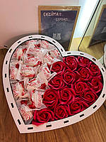 Милое сердце с розами из мыла, Необычный Сладкий подарочный набор для девушки, Самый романтичный подарок