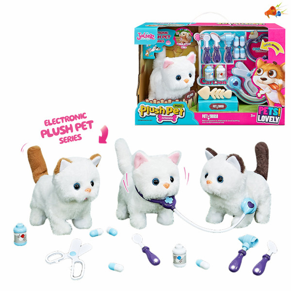 М'яка іграшка Котик із набором ветеринара MC-1036