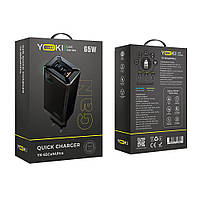 Зарядное устройство Yoki Led Series YK-65 GaN Ultra PD3.0 3.3-11V⎓3A 5V⎓3A 9V⎓3A 12V⎓3A 15V⎓3A 20V⎓3.25A 65W