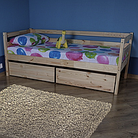 Дитяче деревʼяне одноярусне ліжко SportBaby babyson, з шухлядами, спальне місце: 80х190 см