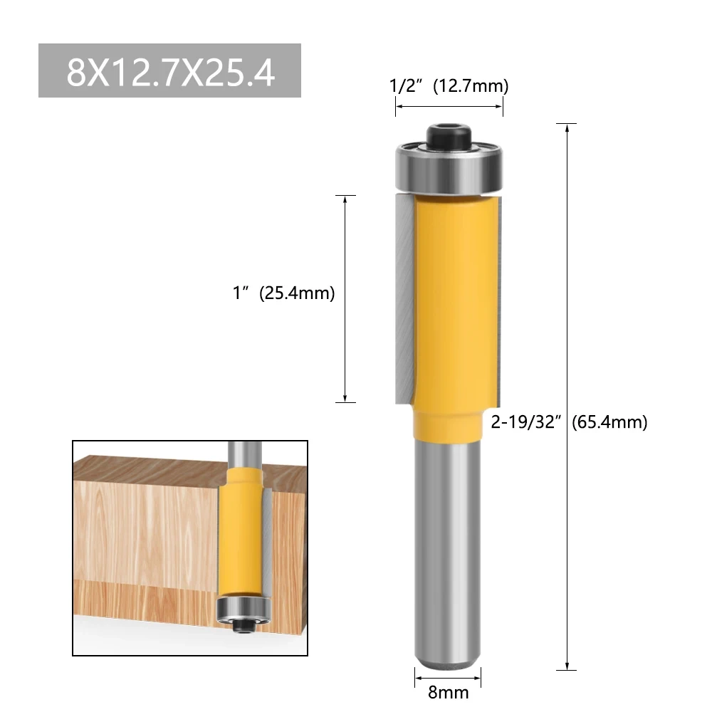 Фреза торцева з підшипником 8x12.7x25.4, 50.8, 12.7 мм