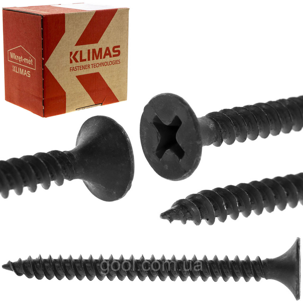 Саморіз шуруп 3,5х25мм Wkret-Met Klimas KSGM для гипсокартона для металу коробка 1000 штук, фото 1