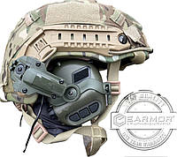 Комплект!Активные военные наушники EARMOR M31 MOD3 с креплением чебурашки на военный шлем.OLIVE