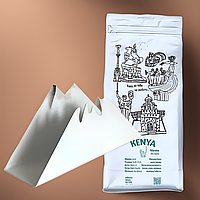 Комплект для кофейни: Белая металлическая салфетница и Свежеобжаренный кофе молотый Кения