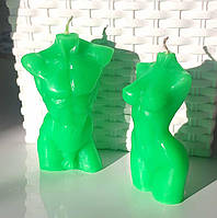 Свічки "Жіночий і Чоловічий Торс". Колiр: Зелений. Висота:10см.