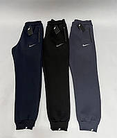 Теплі чоловічі спортивні штани Nike (Найк), зимові трикотажні спортивні штани з начосом. Чоловічий одяг