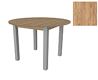 Круглый обеденный стол на серых деревянных ножках ЭЛЬ ф-ка Неман Ø880 мм